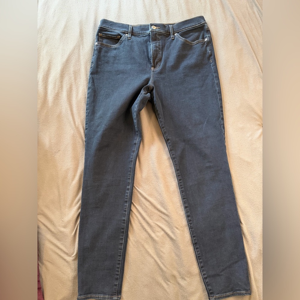 Express Women's Skinny Jeans - Dark Blue